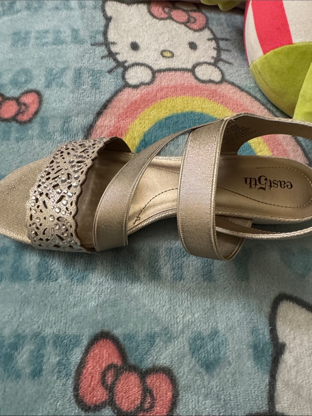 Easy Spirit Metallic Gold Strappy Dress Sandals